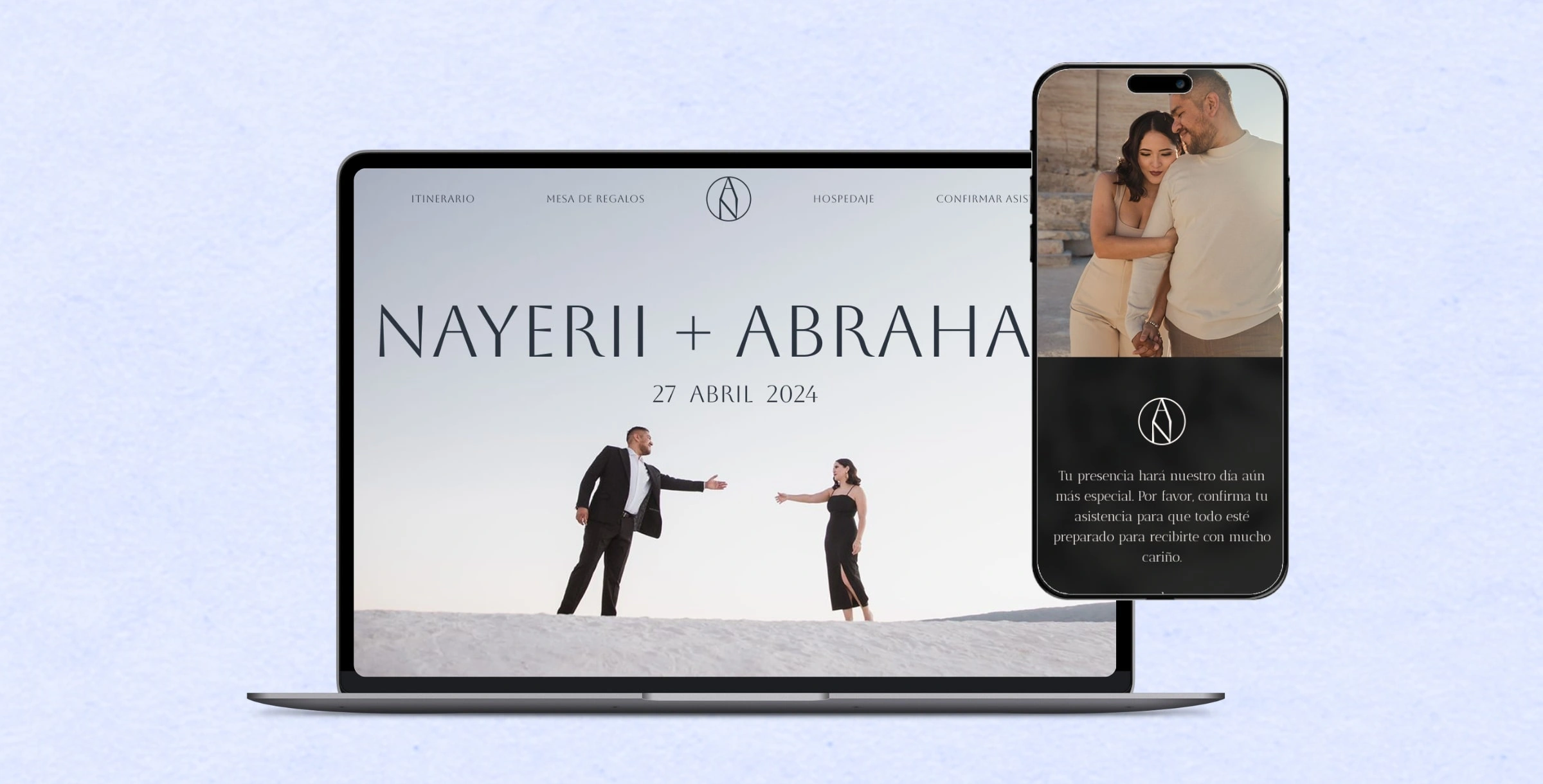 Invitación de boda de Nayerii y Abraham, estilo Moderno