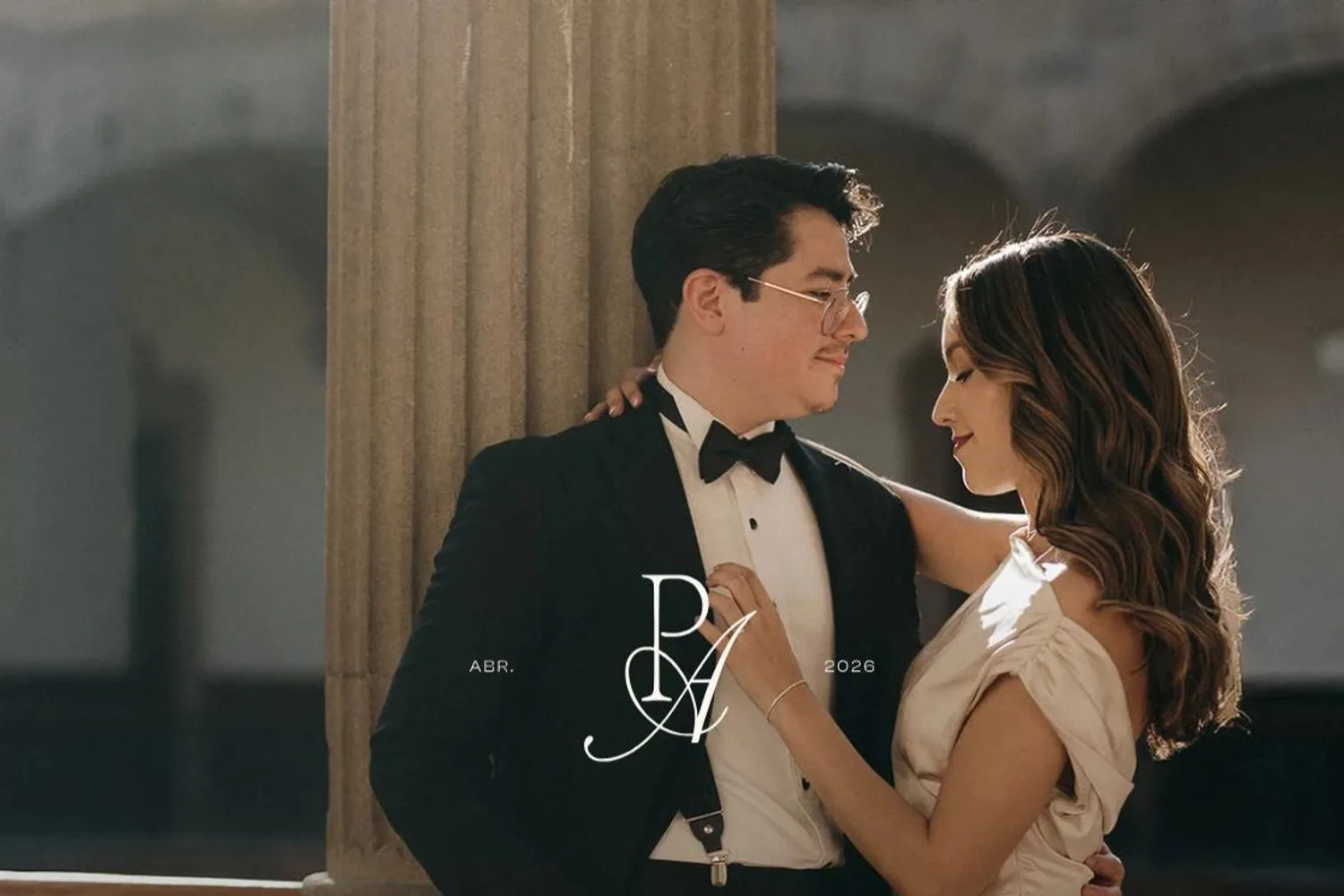 Invitación de boda de Paola y Alan, estilo Romántico